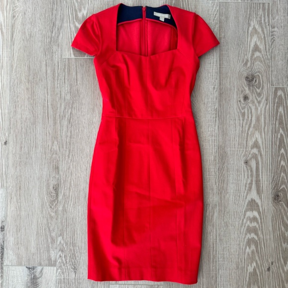 Banana Republic Sloan square neck red dress, size 2, NWOT - Picture 2 of 8